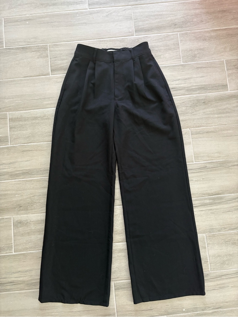 Abercrombie & Fitch Black Sloane Tailored Wide Leg Pant